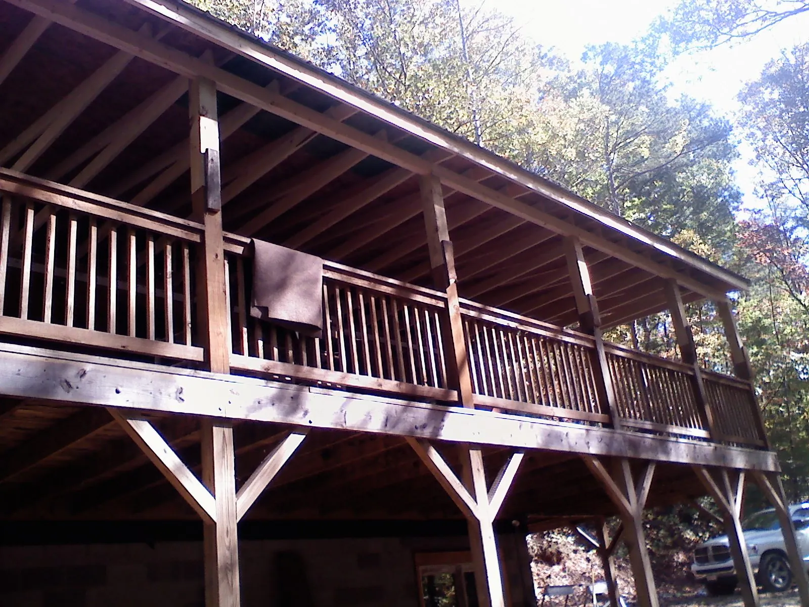 Timber framing under a new elevated porch and deck — Roof Leak Repair in Pompey by Roofing Brothers